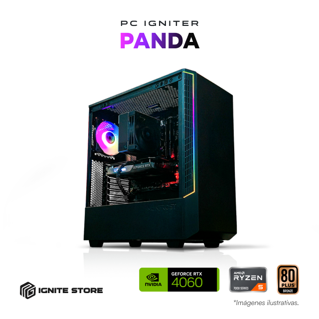 PC Gamer Igniter Panda | AMD Ryzen 5 7600X | NVIDIA GeForce RTX 4060 8GB | 32GB RAM DDR5 | SSD 1TB M.2 | Entrega Inmediata