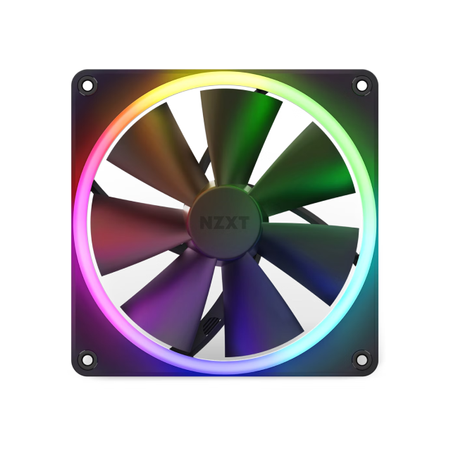 Kit de 2 Ventiladores NZXT F140 RGB | 140mm | 500-1800 r. p. m. | 20-32,5 dBA | PWM de 4 pines | Color Negro | RF-R14DF-B1