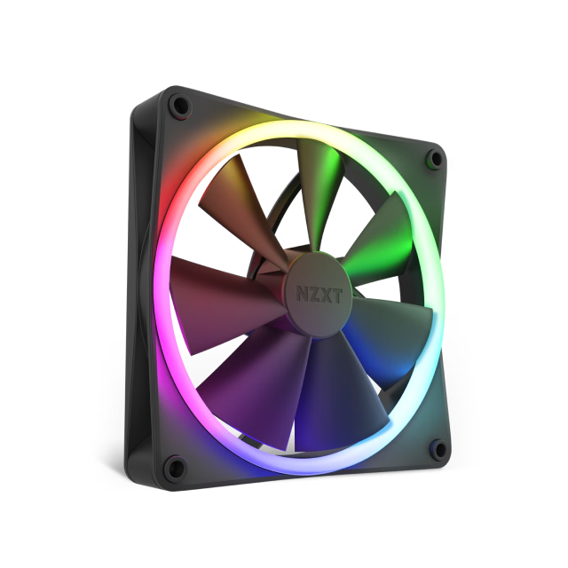 Kit de 2 Ventiladores NZXT F140 RGB | 140mm | 500-1800 r. p. m. | 20-32,5 dBA | PWM de 4 pines | Color Negro | RF-R14DF-B1