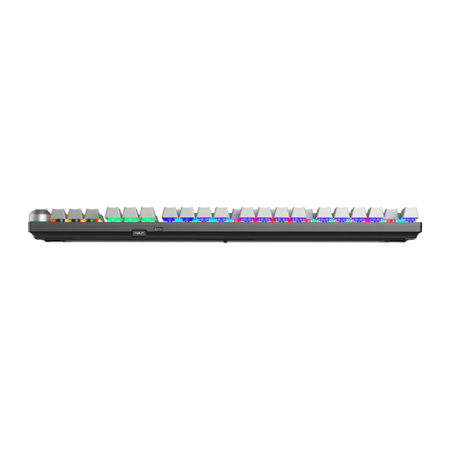 Teclado Mecánico Inalámbrico AULA Wind F2088 AIR | Completo / 100% | Switch Lineal Red | Hot Swap | Reposamuñecas Magnético Incluido | Perilla Multimedia | 2.4 GHz / Bluetooth / USB | Inglés | RGB | Gris | F2088AIR ZONE MIXED LIGHT GRADIENT GRAY RED AXIS