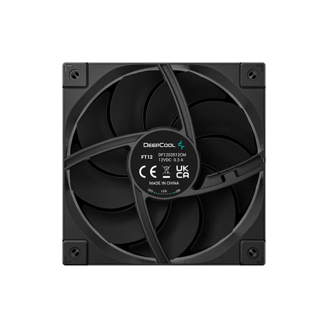 Kit de 3 Ventiladores DeepCool FT12 | 120mm | 2150 RPM | 32 dBA | 4-pin PWM | Color Negro | R-FT12-BKWPN3-G