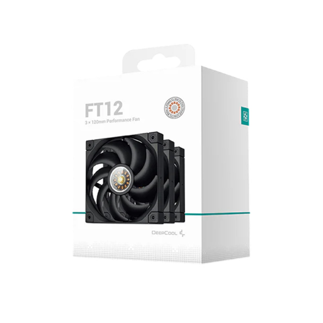 Kit de 3 Ventiladores DeepCool FT12 | 120mm | 2150 RPM | 32 dBA | 4-pin PWM | Color Negro | R-FT12-BKWPN3-G