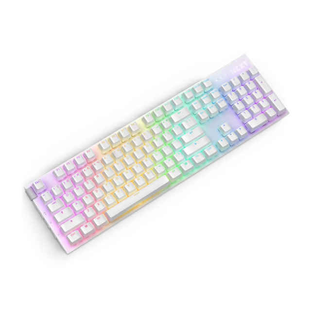 Teclado mecánico NZXT Function 2 | Blanco | RGB | Hot Swap | Switch Red óptico | Reposa muñecas | (Inglés) | KB-001NW-US