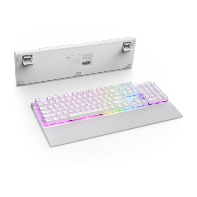 Teclado mecánico NZXT Function 2 | Blanco | RGB | Hot Swap | Switch Red óptico | Reposa muñecas | (Inglés) | KB-001NW-US