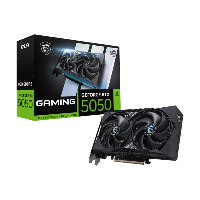 Tarjeta de Video MSI NVIDIA GeForce RTX 5050 GAMING OC | 8GB GDDR6 | PCIe 5.0 | 128 Bits | 1 x HDMI / 3 x DisplayPort | Negro | G5050-8GC