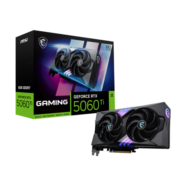 Tarjeta de Video MSI GeForce RTX 5060 Ti 8G GAMING OC | 8GB GDDR7 | PCI Express 5.0 | 128 Bits | G506T-8GC