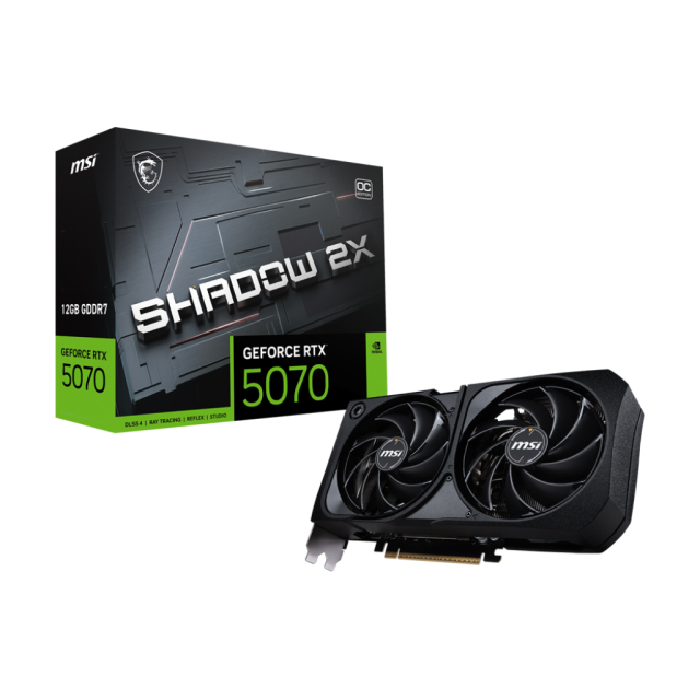 Tarjeta de Video MSI GeForce RTX 5070 12G SHADOW 2X OC | 12GB GDDR7 | PCI Express 5.0 | 192 Bits | G5070-12S2C