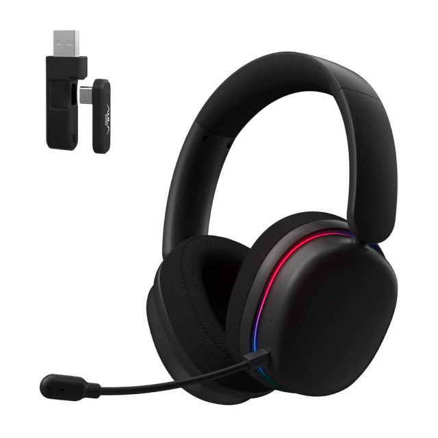 Audífonos Gamer Inalámbricos AULA Wind G7 PRO | Hasta 80 Horas de Batería | Micrófono Removible con Cancelación de Ruido | Drivers 40mm | 2.4GHz / Bluetooth 5.4 / 3.5mm | RGB | Negro | G7 PRO BLACK