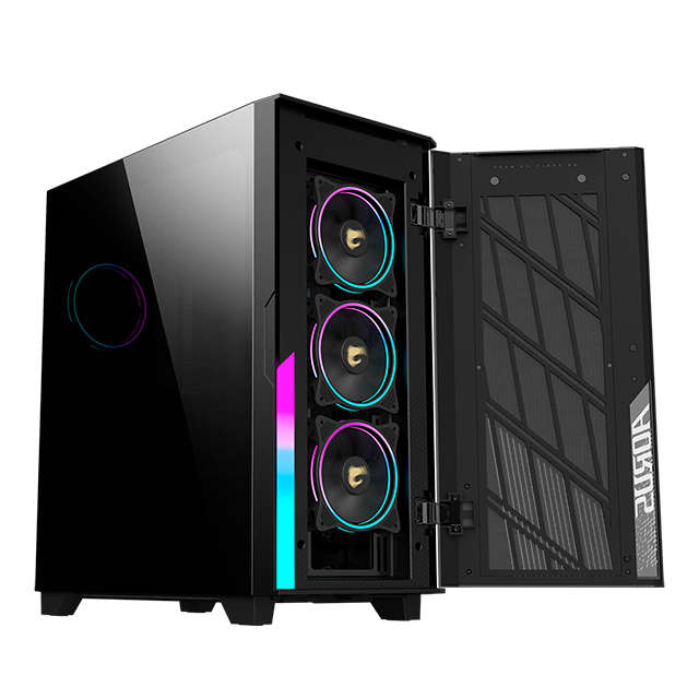 GABINETE GIGABYTE AORUS C500 GLASS - NEGRO / RGB FUSION / USB-C 3.1 / HDMI / GAMER / GB-AC500G ST