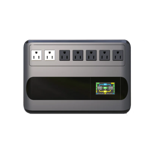 No Break SKE GF1000 | 1000 VA / 600 W | Onda Senoidal Simulada | 7 Contactos | Regulador AVR | Pantalla LCD | USB | Negro | GF1000