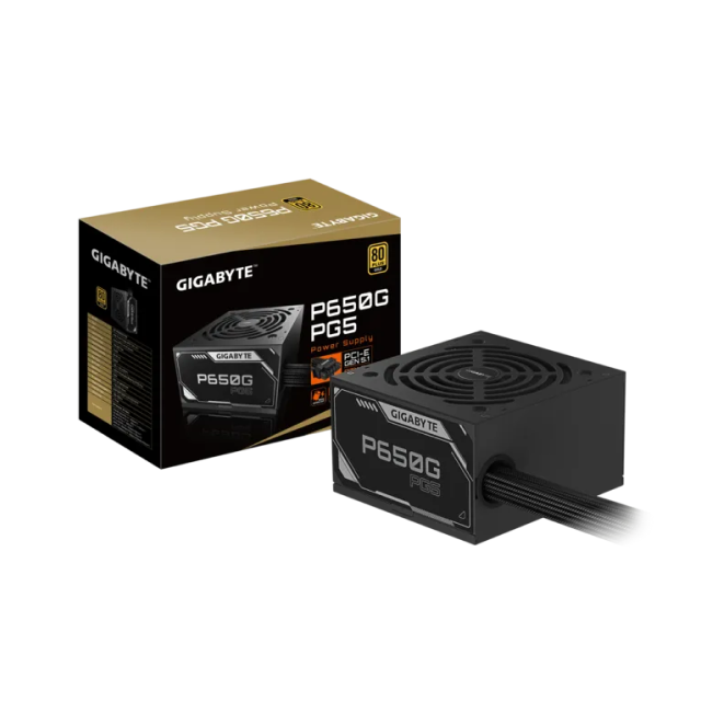 Fuente de Poder Gigabyte P650G PG5 | 650W | 80 PLUS Gold | 24-pin ATX | 120 mm | No Modular | Negro | GP-P650G PG5