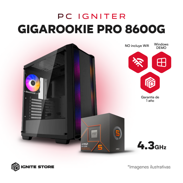 PC IGNITER GIGAROOKIE PRO R5 8600G - 16GB + 500GB SSD