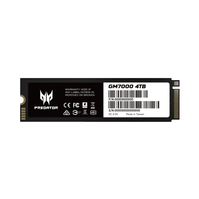 Unidad SSD Acer Predator GM7000 | 4TB | M.2 | PCIe Gen 4.0 NVMe | Hasta 7400MB/s Lectura | Hasta 6700MB/s Escritura | BL.9BWWR.107