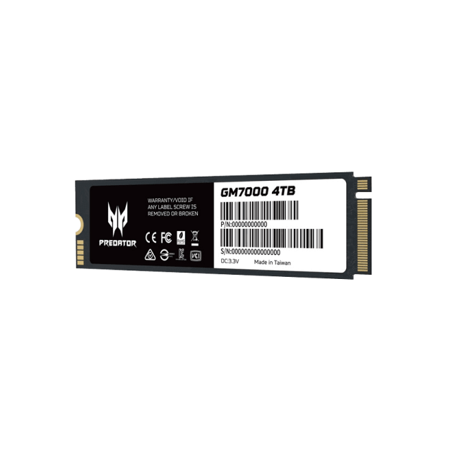 Unidad SSD Acer Predator GM7000 | 4TB | M.2 | PCIe Gen 4.0 NVMe | Hasta 7400MB/s Lectura | Hasta 6700MB/s Escritura | BL.9BWWR.107