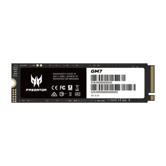 Unidad SSD Acer Predator GM7 | 2TB | M.2 PCIe / Gen 4 / NVMe | Hasta 7200MB/s Lectura | Hasta 6300MB/s Escritura | BL.9BWWR.119