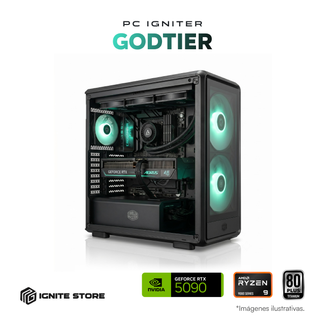 PC Gamer Igniter GodTier | AMD Ryzen 9 9950X3D2 | NVIDIA GeForce RTX 5090 32GB | 128GB RAM DDR5 | SSD 4TB