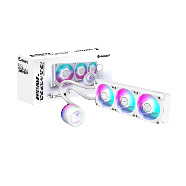 Enfriamiento Líquido GIGABYTE AORUS Waterforce X II 360 ICE | 360mm | LCD Display | Intel 1851,1700, / AMD AM4/AM5 | 2500~3000 RPM | 12~37.5 dBA | GP-AORUS WATERFORCE X II 360I