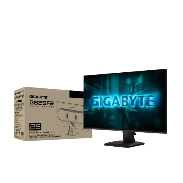 Monitor Gamer Plano GIGABYTE GS25F2A | 24.5" | 1920 x 1080 (FHD) | IPS | 240Hz | 1ms (GTG) | Bocinas Integradas | FreeSync Premium / HDR | HDMI 2.0 / DisplayPort 1.4 / Jack 3.5mm | Negro | GS25F2A