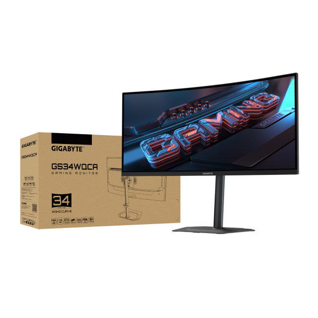 Monitor Gamer Curvo Gigabyte GS34WQCA | 34" | 3440 x 1440 (UWQHD) | VA | 120 Hz | 1 ms (MPRT) | 1500R | FreeSync Premium / HDR10 | HDMI 2.0 / DisplayPort 1.4 / Jack 3.5 mm | Negro | GS34WQCA