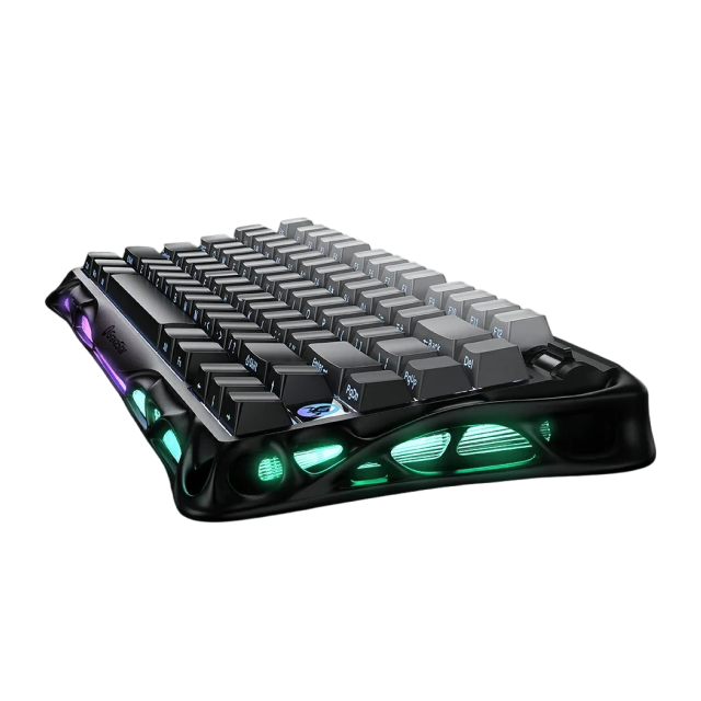 Teclado Mecánico Inalámbrico GravaStar Mercury K1 | 75% | Switch Lineal MX Structure | Hot Swap | Hasta 470 Horas de Batería | Dual Gasket Mount | Top Mount | Perilla Multimedia | 2.4 GHz / Bluetooth 5.0 / USB-C | Inglés | RGB | Negro / Gris | GS K1_GBLK
