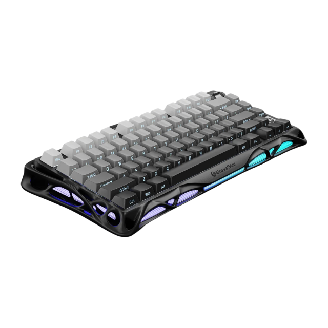 Teclado Mecánico Inalámbrico GravaStar Mercury K1 | 75% | Switch Lineal MX Structure | Hot Swap | Hasta 470 Horas de Batería | Dual Gasket Mount | Top Mount | Perilla Multimedia | 2.4 GHz / Bluetooth 5.0 / USB-C | Inglés | RGB | Negro / Gris | GS K1_GBLK