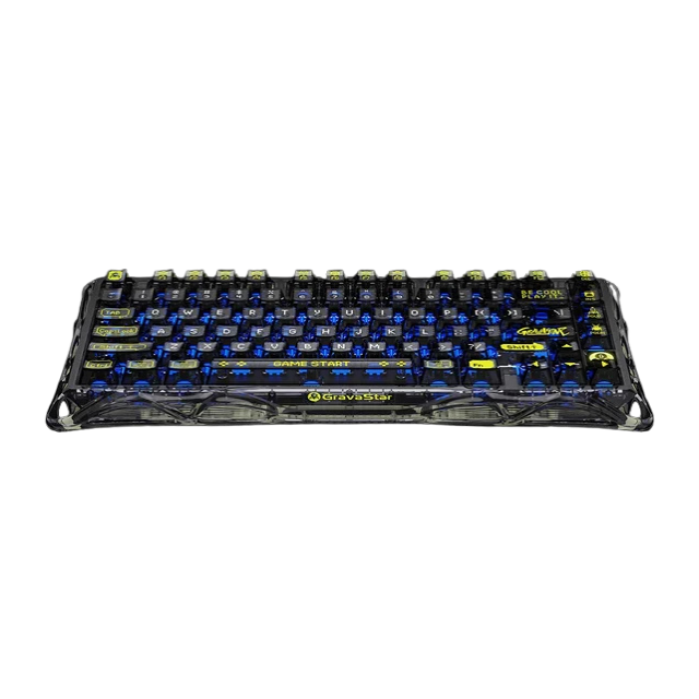 Teclado Mecánico Inalámbrico GravaStar Mercury K1 Lite | 75% | Switch Lineal | Hot Swap | Hasta 235 Horas de Batería | Dual Gasket Mount | Top Mount | 2.4 GHz / Bluetooth 5.0 / USB-C | Inglés | RGB | Negro | GS K1 LITE_XTAL_BLK