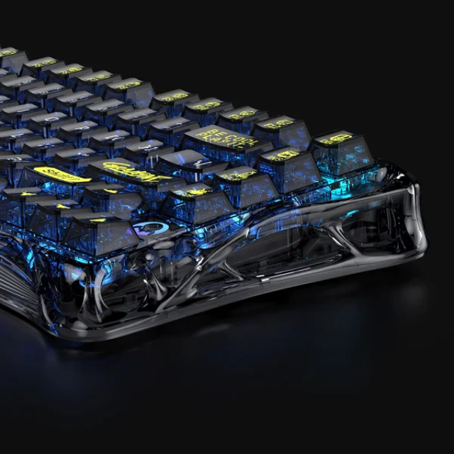 Teclado Mecánico Inalámbrico GravaStar Mercury K1 Lite | 75% | Switch Lineal | Hot Swap | Hasta 235 Horas de Batería | Dual Gasket Mount | Top Mount | 2.4 GHz / Bluetooth 5.0 / USB-C | Inglés | RGB | Negro | GS K1 LITE_XTAL_BLK