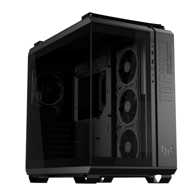 Gabinete ASUS TUF Gaming GT502 Horizon ARGB | Media Torre | ATX / Micro ATX / Mini ITX | 2 x USB A / 1 x USB C | Incluye 4 Ventiladores ARGB | Cristal Templado Panorámico | Negro | GT502 FV/ARGB FANS/BLK/TG