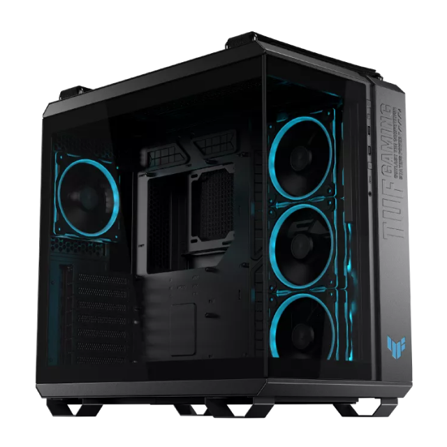 Gabinete ASUS TUF Gaming GT502 Horizon ARGB | Media Torre | ATX / Micro ATX / Mini ITX | 2 x USB A / 1 x USB C | Incluye 4 Ventiladores ARGB | Cristal Templado Panorámico | Negro | GT502 FV/ARGB FANS/BLK/TG