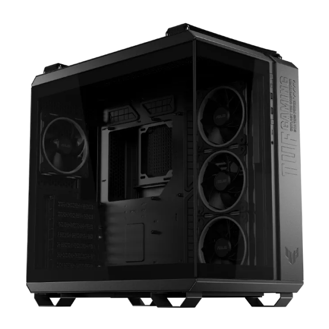 Gabinete ASUS TUF Gaming GT502 Horizon ARGB | Media Torre | ATX / Micro ATX / Mini ITX | 2 x USB A / 1 x USB C | Incluye 4 Ventiladores ARGB | Cristal Templado Panorámico | Negro | GT502 FV/ARGB FANS/BLK/TG