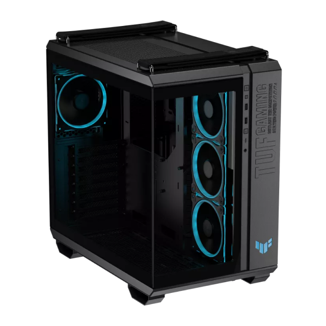 Gabinete ASUS TUF Gaming GT502 Horizon ARGB | Media Torre | ATX / Micro ATX / Mini ITX | 2 x USB A / 1 x USB C | Incluye 4 Ventiladores ARGB | Cristal Templado Panorámico | Negro | GT502 FV/ARGB FANS/BLK/TG