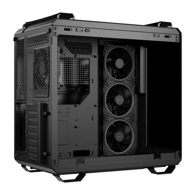 Gabinete ASUS TUF Gaming GT502 Horizon ARGB | Media Torre | ATX / Micro ATX / Mini ITX | 2 x USB A / 1 x USB C | Incluye 4 Ventiladores ARGB | Cristal Templado Panorámico | Negro | GT502 FV/ARGB FANS/BLK/TG