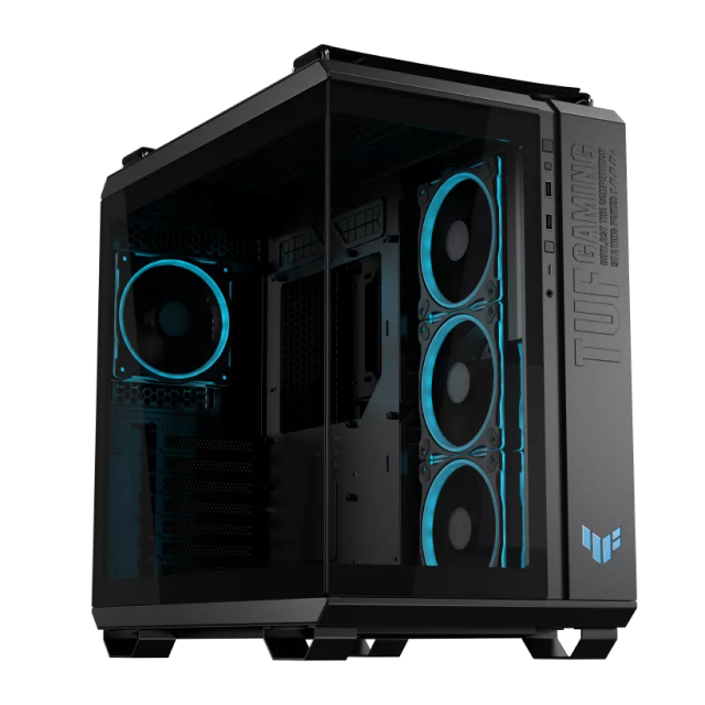 Gabinete ASUS TUF Gaming GT502 Horizon ARGB | Media Torre | ATX / Micro ATX / Mini ITX | 2 x USB A / 1 x USB C | Incluye 4 Ventiladores ARGB | Cristal Templado Panorámico | Negro | GT502 FV/ARGB FANS/BLK/TG