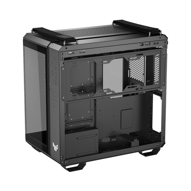 Gabinete ASUS TUF Gaming GT502 Horizon | Media Torre | ATX / Micro-ATX / Mini-ITX | USB-A 3.2 / USB-C 3.2 | Diseño Panorámico con Cristal Templado | Doble Cámara | Negro | GT502 FV/BLK/TG