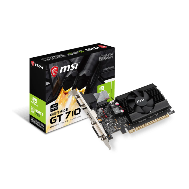 Tarjeta de Video MSI GT 710 2GD3 LP | 2GB GDDR3 | HDMI / DVI-D / D-Sub | PCI Express 2.0 | 64 Bits | Negro | GT 710 2GD3 LP