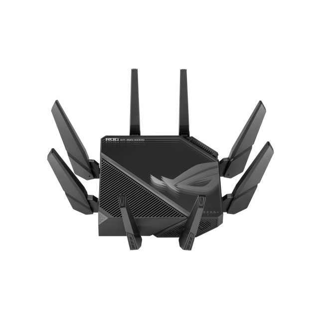 Router Gamer ASUS ROG Rapture GT-AXE16000 | Wi-Fi 6 / 6E | Quad-Band 2.4 GHz / 5 GHz-1 / 5 GHz-2 / 6 GHz | AiMesh | Controles Parentales | Negro | GT-AXE16000