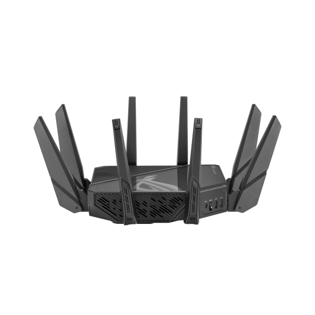 Router Gamer ASUS ROG Rapture GT-AXE16000 | Wi-Fi 6 / 6E | Quad-Band 2.4 GHz / 5 GHz-1 / 5 GHz-2 / 6 GHz | AiMesh | Controles Parentales | Negro | GT-AXE16000
