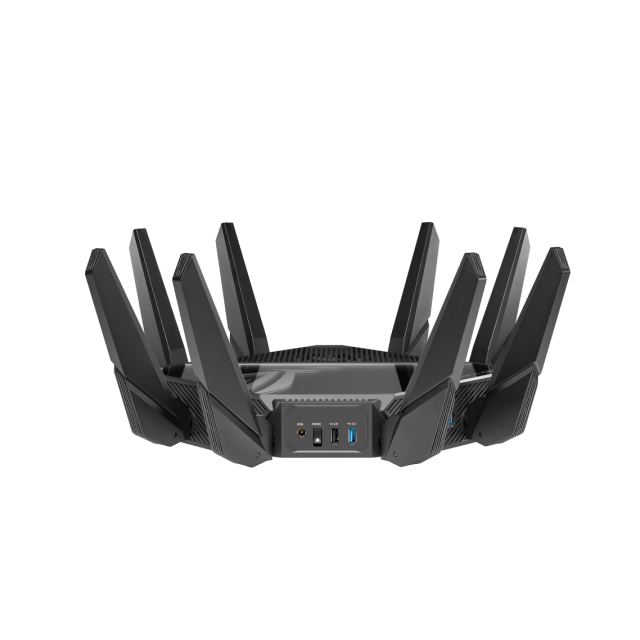Router Gamer ASUS ROG Rapture GT-AXE16000 | Wi-Fi 6 / 6E | Quad-Band 2.4 GHz / 5 GHz-1 / 5 GHz-2 / 6 GHz | AiMesh | Controles Parentales | Negro | GT-AXE16000