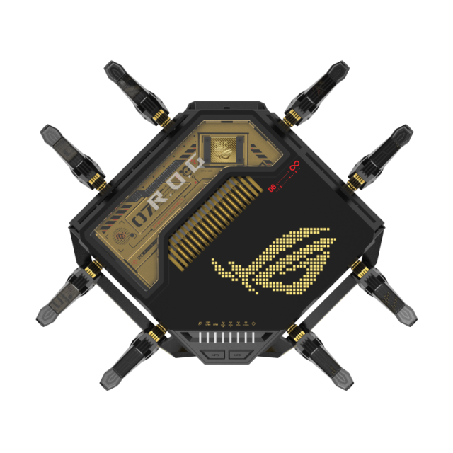 Router Gamer ASUS ROG Rapture GT-BE98 Pro Edition 20 | Wi-Fi 7 | Cuádruple Banda 2.4 GHz / 5 GHz / 2 x 6 GHz | AiMesh | RGB | Negro | GT-BE98 PRO