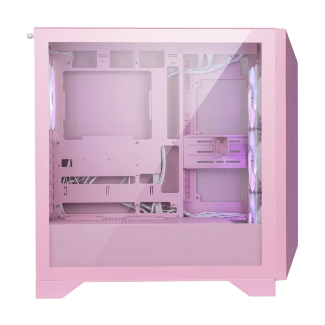 Gabinete MSI MPG GUNGNIR 212R PZ PINK | Media Torre | ATX / Micro-ATX | Back Connect | USB-A / USB-C | Incluye 4 Ventiladores ARGB de 120mm | Cristal Templado | Rosa | GUNGNIR 212R PINK