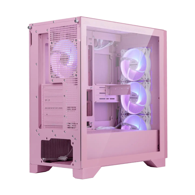 Gabinete MSI MPG GUNGNIR 212R PZ PINK | Media Torre | ATX / Micro-ATX | Back Connect | USB-A / USB-C | Incluye 4 Ventiladores ARGB de 120mm | Cristal Templado | Rosa | GUNGNIR 212R PINK