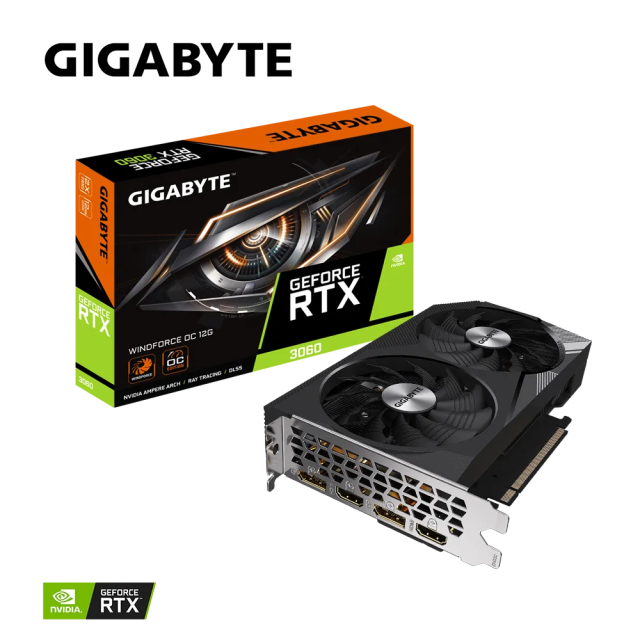 Tarjeta de Video Nvidia RTX™ 3060 - Gigabyte RTX 3060 Windforce OC 12G (rev 2.0) - GV-N3060WF2OC-12GD