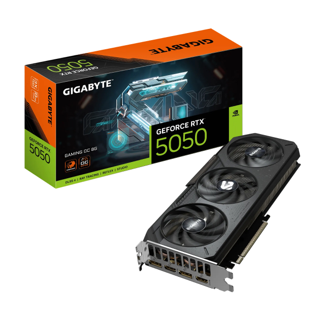 Tarjeta de Video GIGABYTE GeForce RTX 5050 GAMING OC 8G | 8GB GDDR6 | PCI Express 5.0 | 128 Bits | GV-N5050GAMING OC-8GD