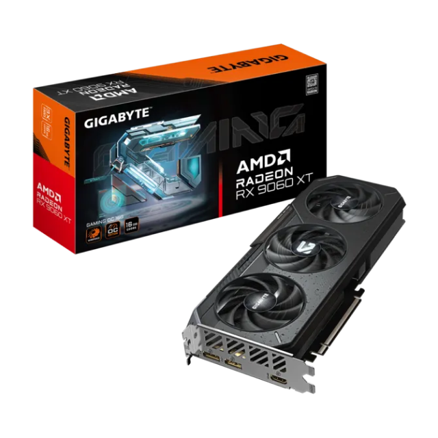 Tarjeta de Video GIGABYTE Radeon RX 9060 XT GAMING OC 16G | 16GB GDDR6 | PCI Express 5.0 | 128 Bits | 1 x HDMI / 2 x DisplayPort | Negro | GV-R9060XTGAMING OC-16GD