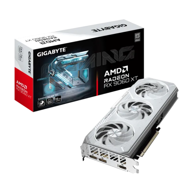 Tarjeta de Video GIGABYTE Radeon Radeon RX 9060 XT GAMING OC ICE 16G | 16GB GDDR6 | PCI Express 5.0 | 128 Bits | 1 x HDMI / 2 x DisplayPort | Blanco | GV-R906XGAMINGOCICE-16GD