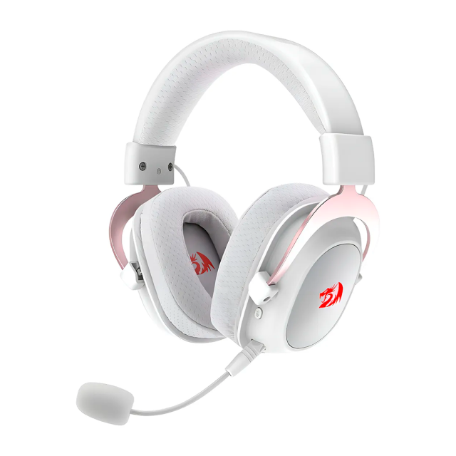 Audífonos Gamer Inalámbricos Redragon Zeus Pro | Micrófono Removible con Filtro Anti Pop | Drivers 53mm | Sonido 7.1 Virtual | 2.4GHz / Bluetooth 5.2 / USB-A | RGB | Blanco | H510W-PRO