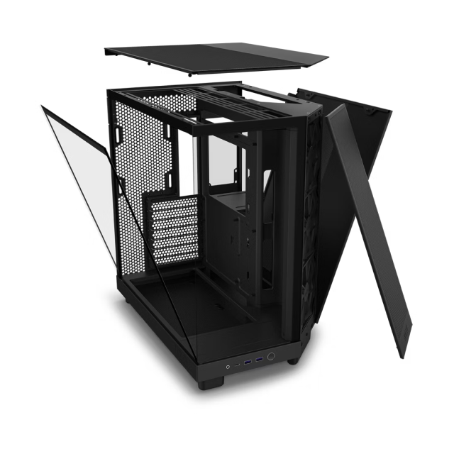 Gabinete NZXT H6 Flow | Negro | ATX | 3 ventiladores preinstalados | CC-H61FB-01