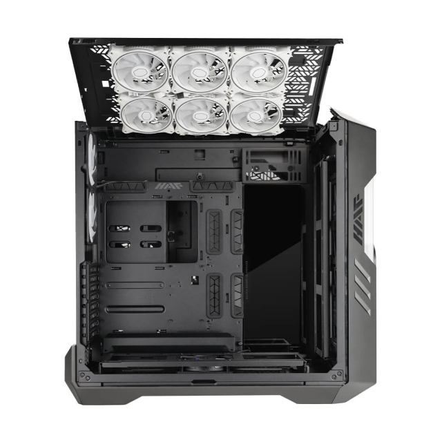 Gabinete Cooler Master HAF 700 EVO | Torre Completa | E-ATX / ATX / Micro-ATX / Mini-ITX | USB-A 3.2 / USB-C 3.2 | Ventiladores ARGB Preinstalados | Pantalla LCD IRIS Personalizable | Cristal Templado | Alto Airflow | Negro | H700E-IGNN-S00