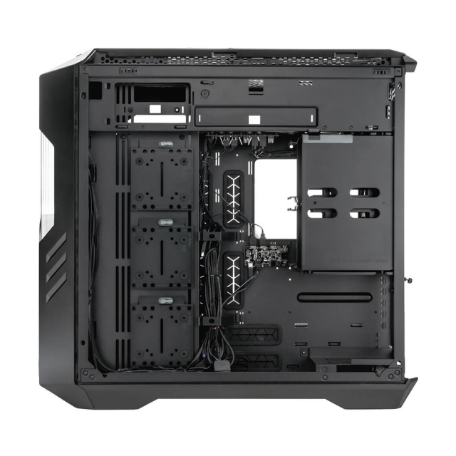 Gabinete Cooler Master HAF 700 EVO | Torre Completa | E-ATX / ATX / Micro-ATX / Mini-ITX | USB-A 3.2 / USB-C 3.2 | Ventiladores ARGB Preinstalados | Pantalla LCD IRIS Personalizable | Cristal Templado | Alto Airflow | Negro | H700E-IGNN-S00