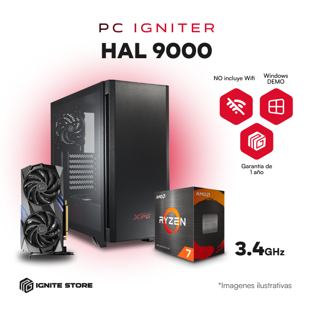 PC Igniter Hal 9000 - R7 5700X + RTX 4060 Ti 8GB